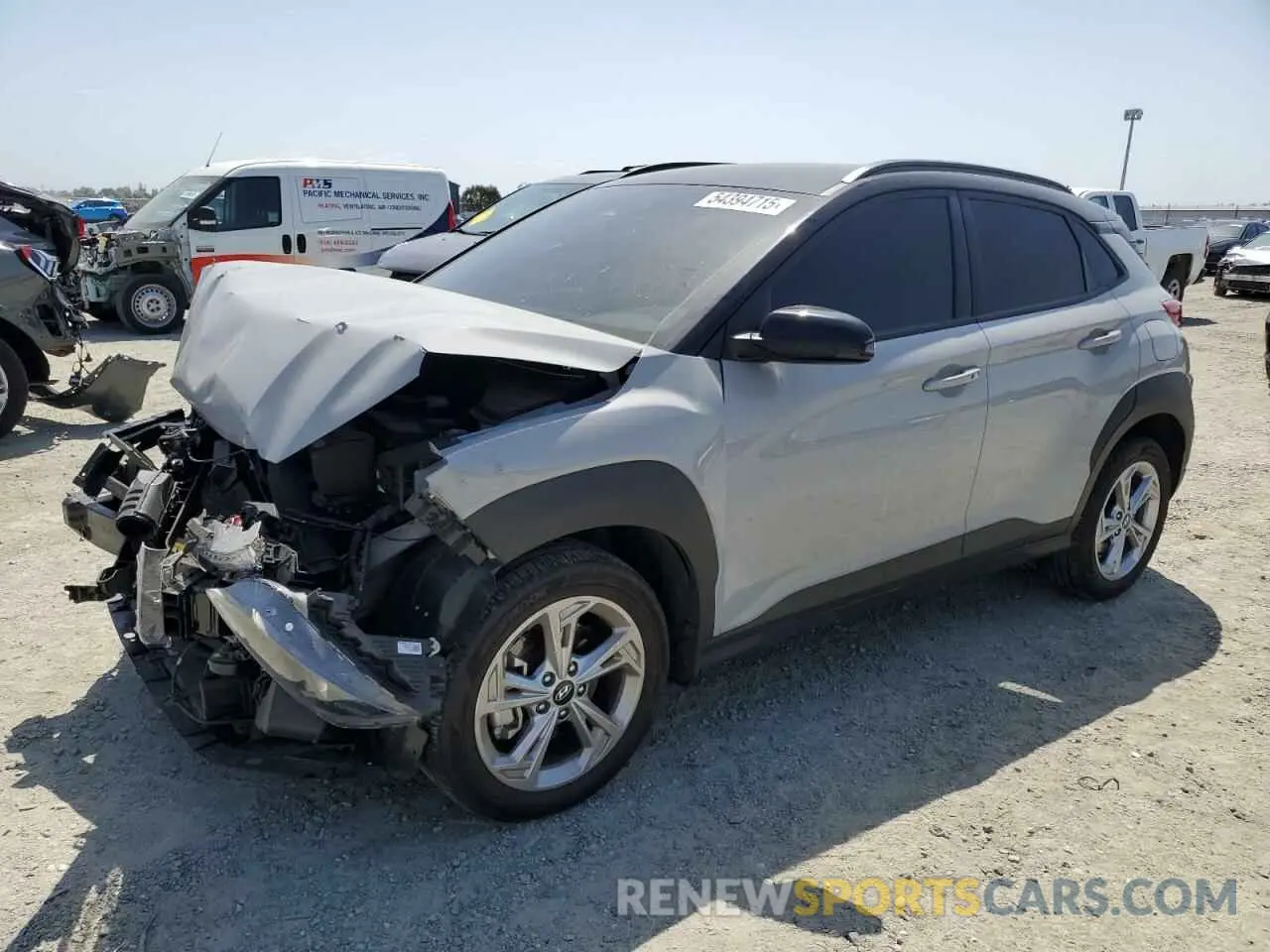 1 Photograph of a damaged car KM8K6CAB3PU004017 HYUNDAI KONA 2023