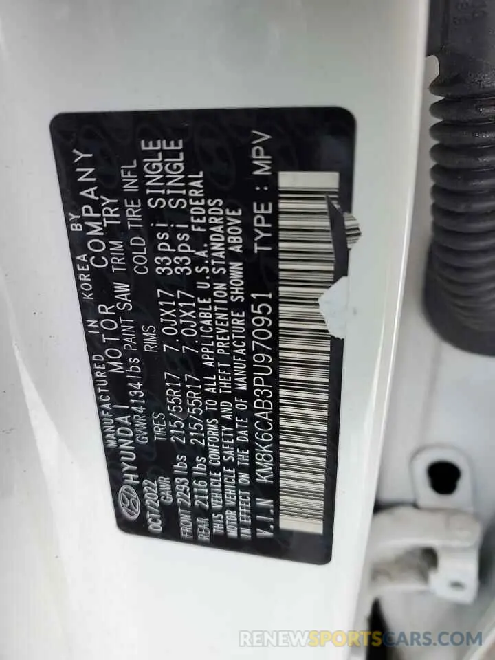 12 Photograph of a damaged car KM8K6CAB3PU970951 HYUNDAI KONA 2023