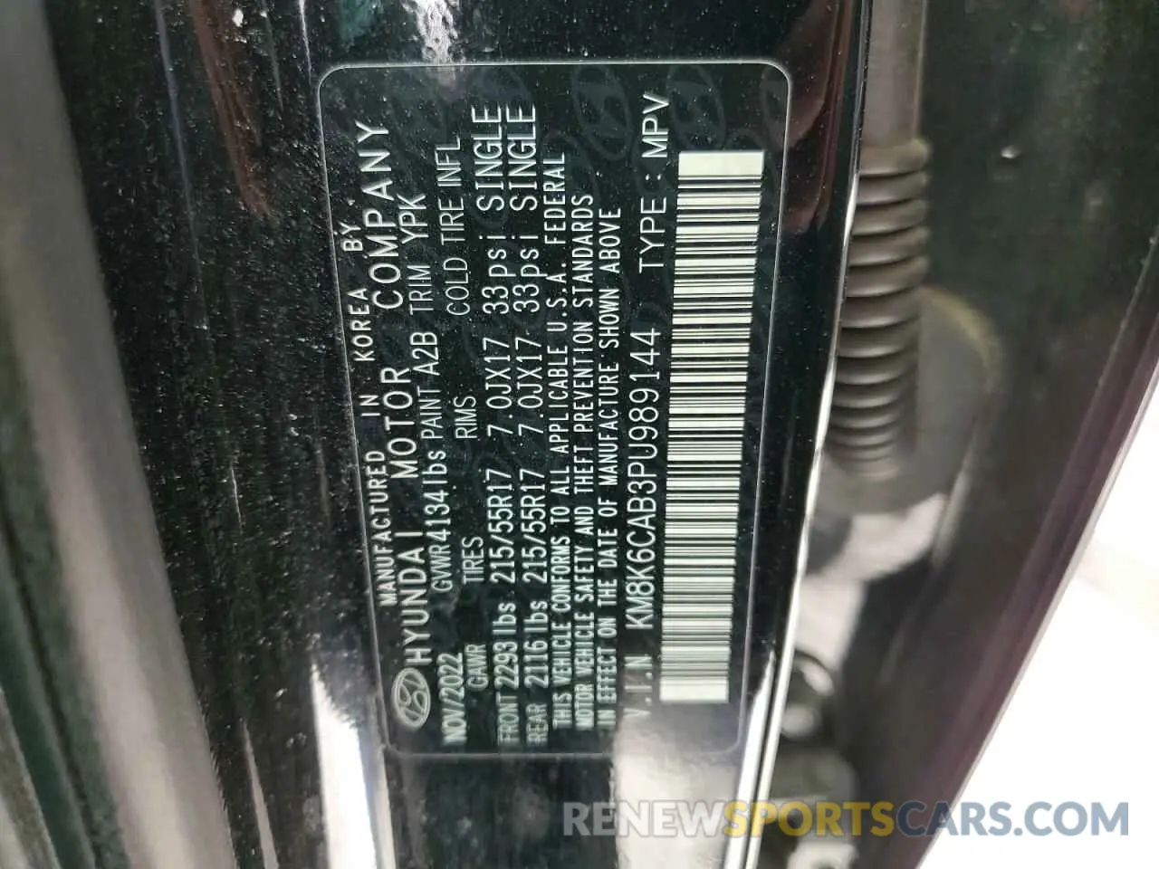 13 Photograph of a damaged car KM8K6CAB3PU989144 HYUNDAI KONA 2023