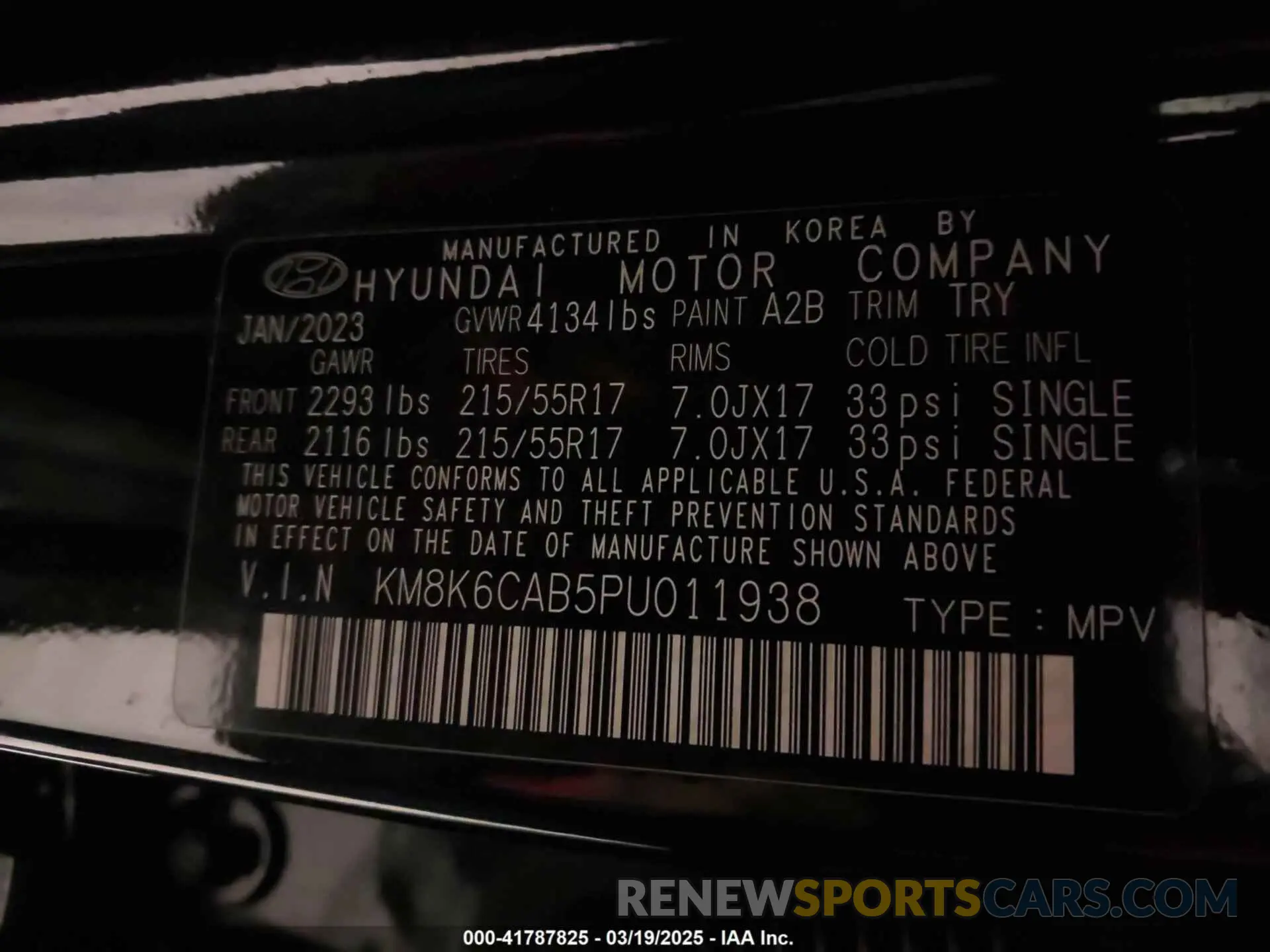 9 Photograph of a damaged car KM8K6CAB5PU011938 HYUNDAI KONA 2023