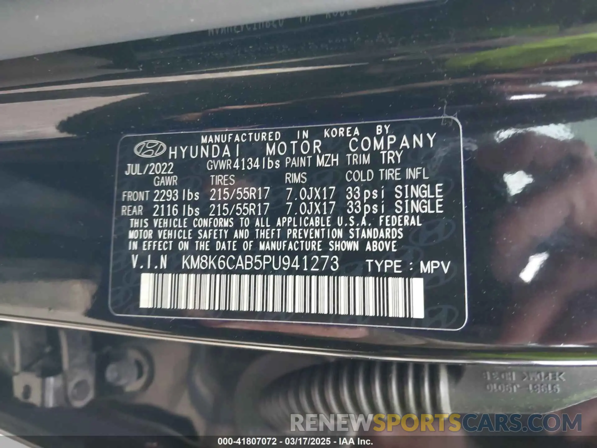 9 Photograph of a damaged car KM8K6CAB5PU941273 HYUNDAI KONA 2023