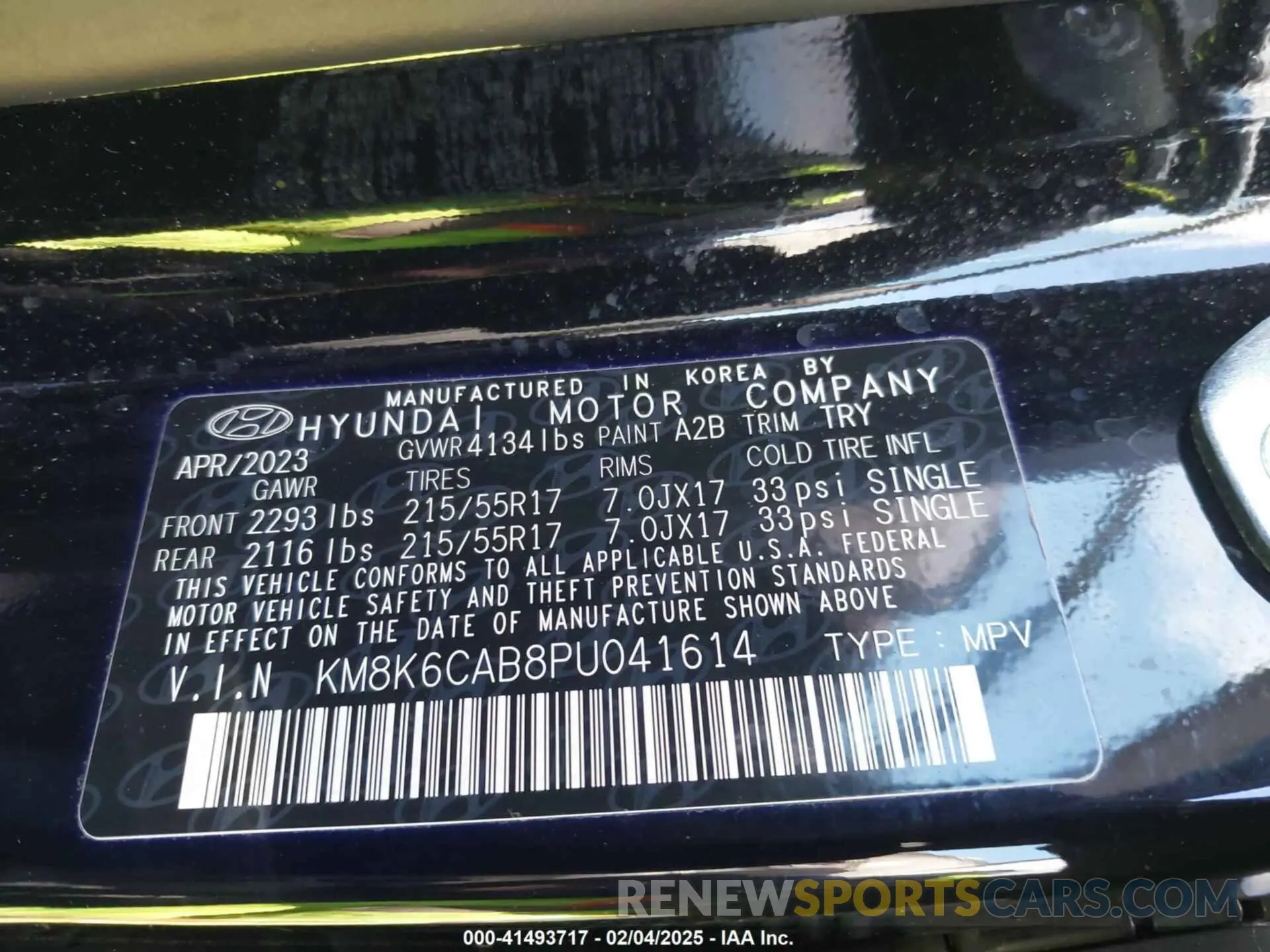 9 Photograph of a damaged car KM8K6CAB8PU041614 HYUNDAI KONA 2023