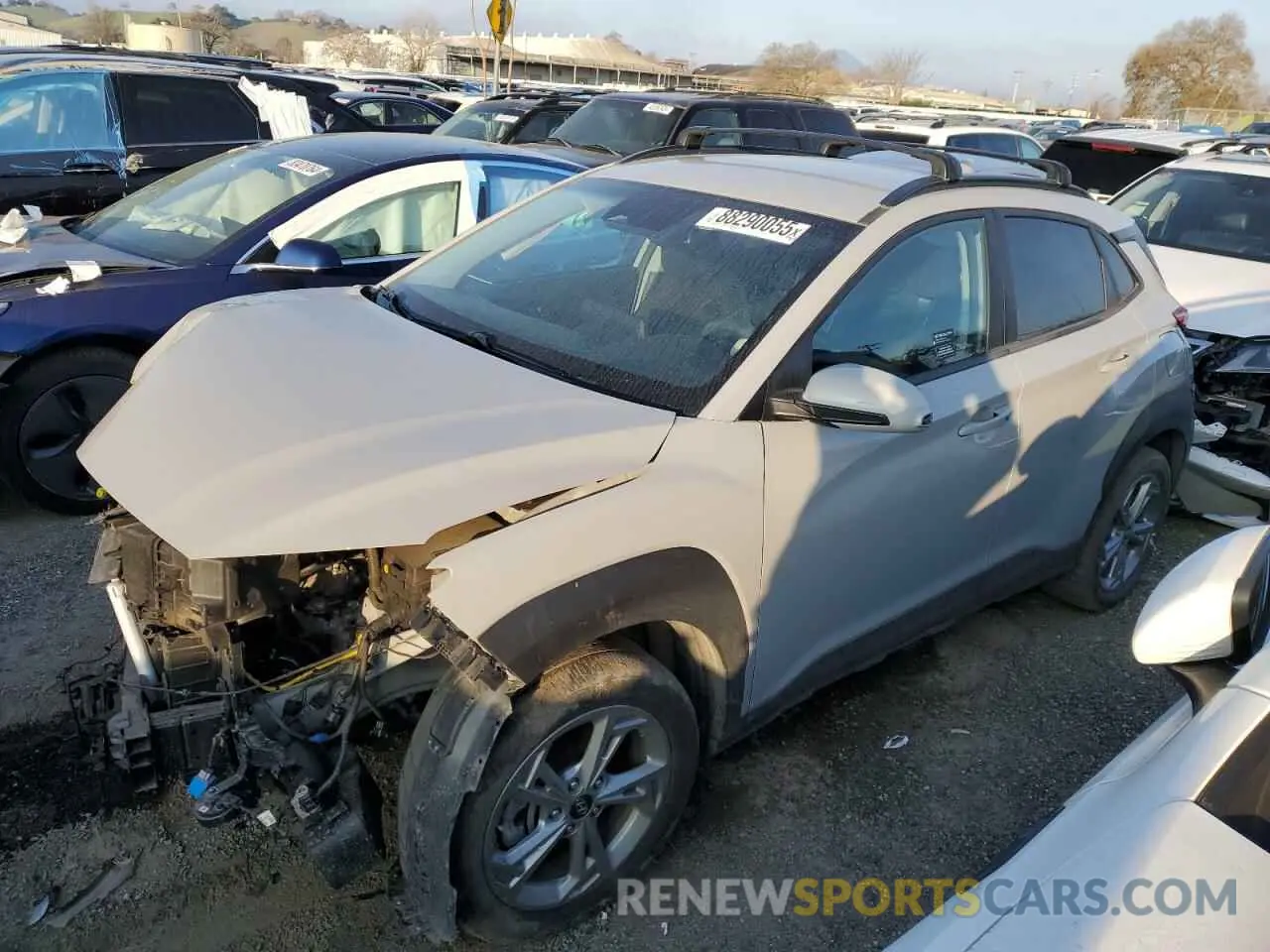 1 Photograph of a damaged car KM8K6CAB8PU946936 HYUNDAI KONA 2023