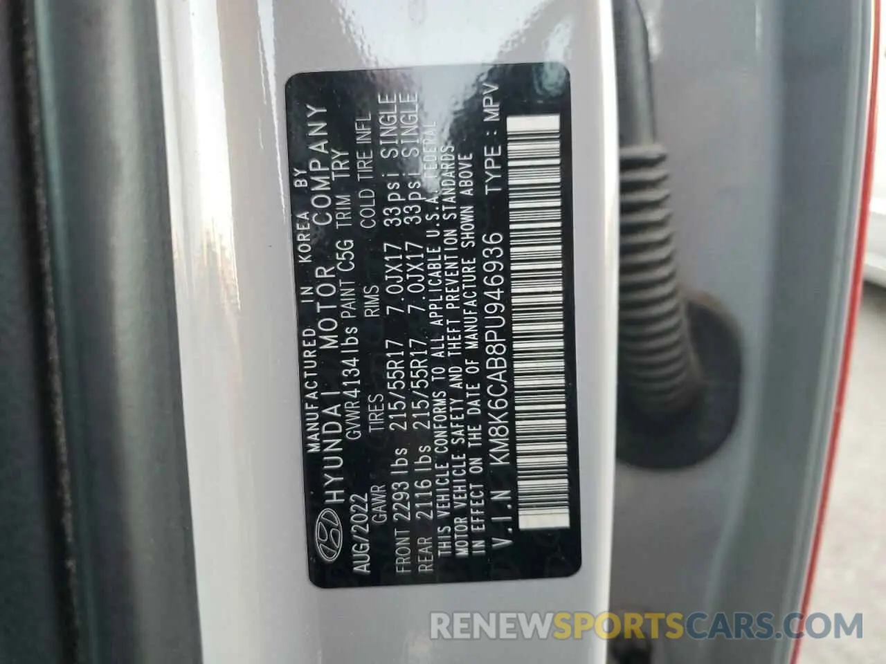 13 Photograph of a damaged car KM8K6CAB8PU946936 HYUNDAI KONA 2023