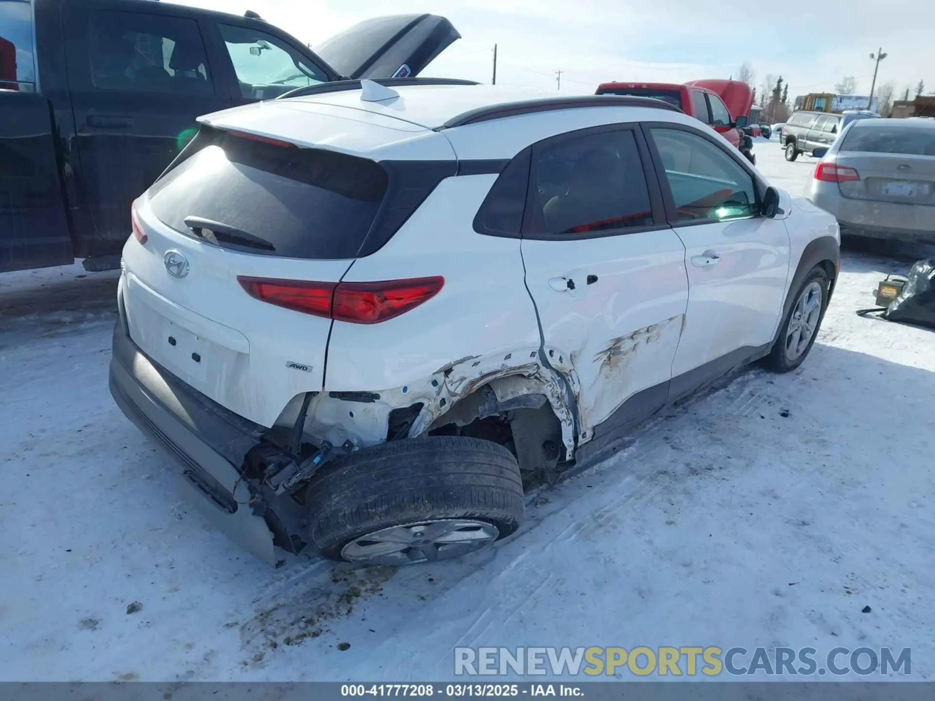 4 Photograph of a damaged car KM8K6CAB8PU981606 HYUNDAI KONA 2023