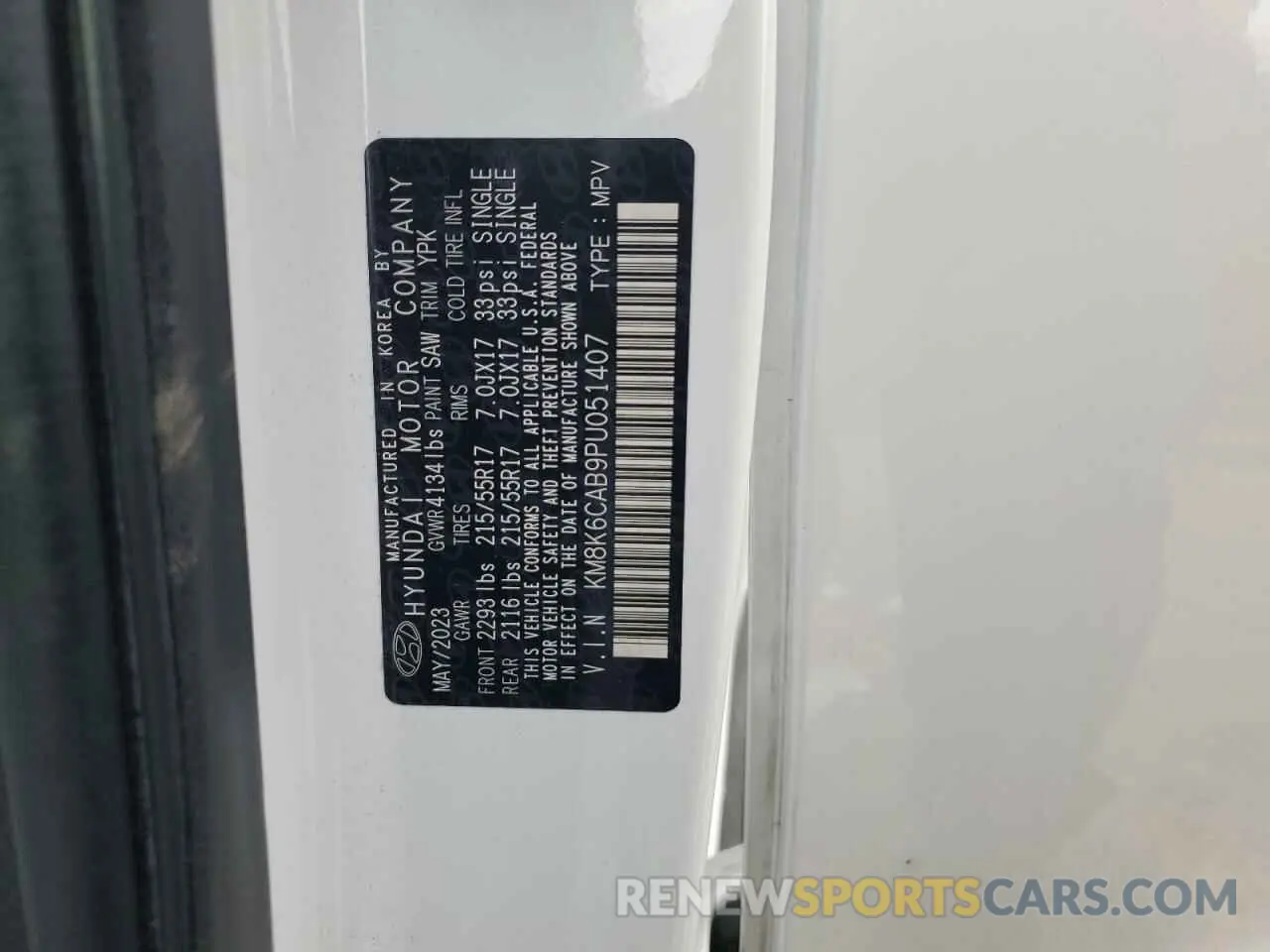 13 Photograph of a damaged car KM8K6CAB9PU051407 HYUNDAI KONA 2023