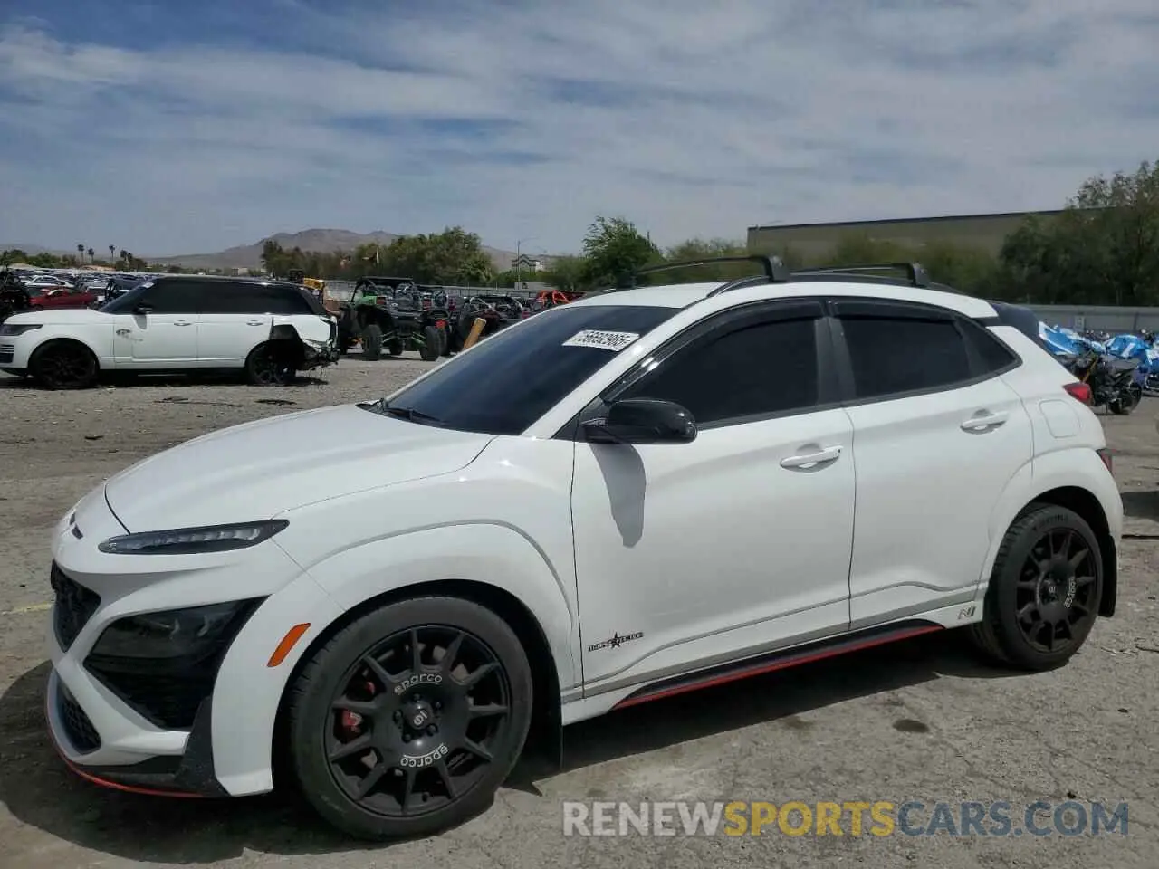 1 Photograph of a damaged car KM8KH3AC5PU008184 HYUNDAI KONA 2023