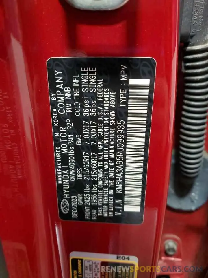 14 Photograph of a damaged car KM8HA3AB5RU099935 HYUNDAI KONA 2024