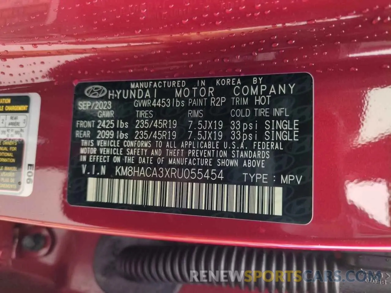 13 Photograph of a damaged car KM8HACA3XRU055454 HYUNDAI KONA 2024