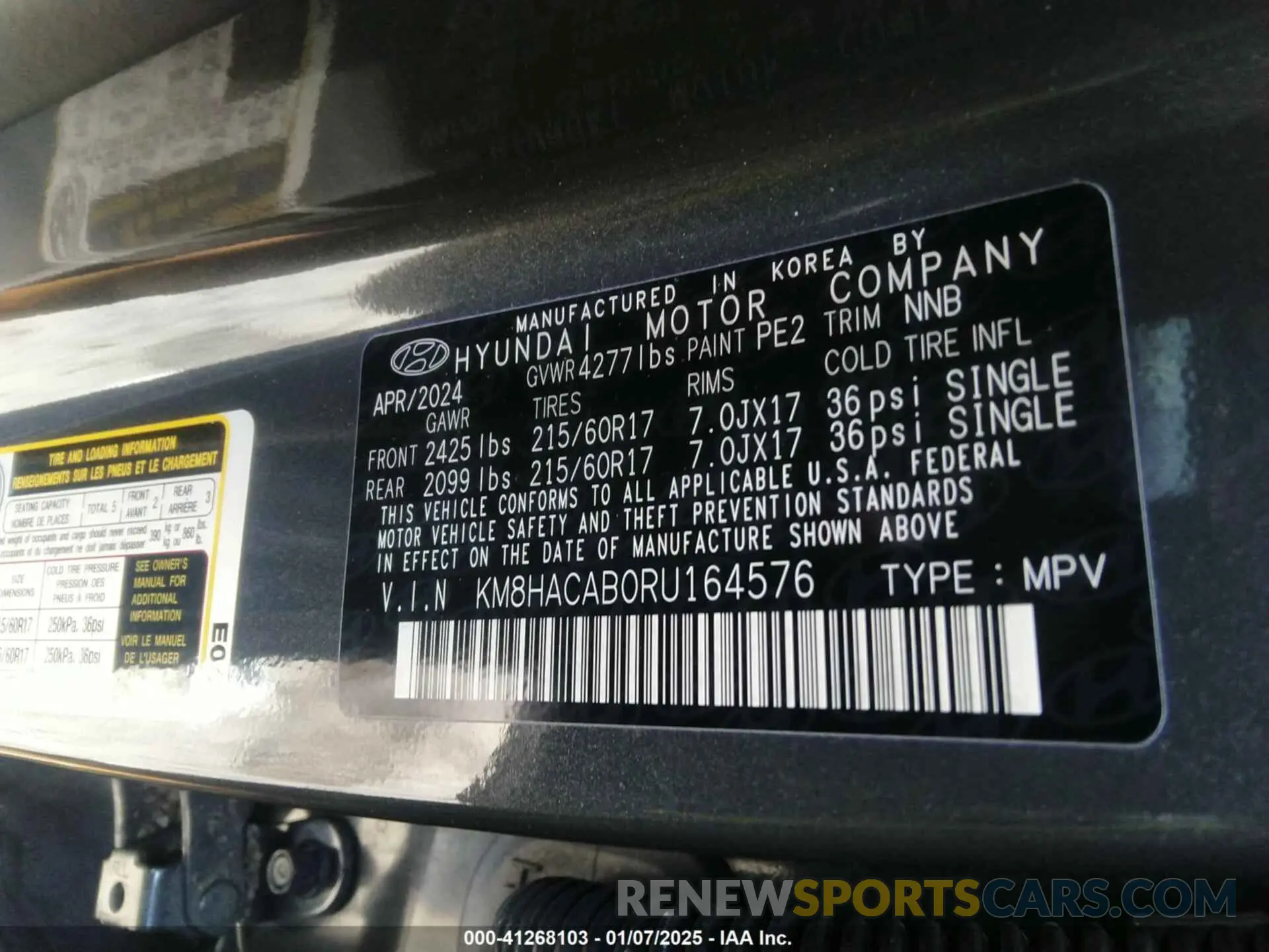 9 Photograph of a damaged car KM8HACAB0RU164576 HYUNDAI KONA 2024