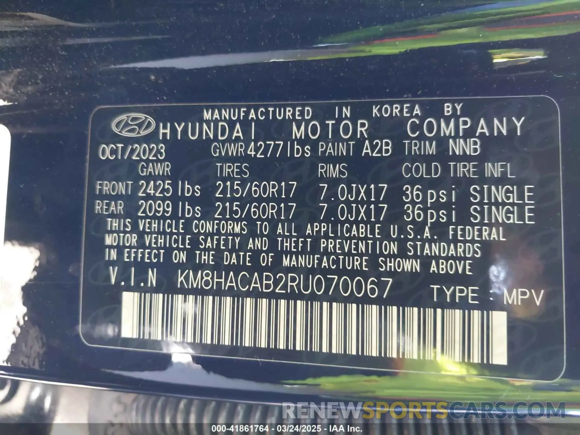 9 Photograph of a damaged car KM8HACAB2RU070067 HYUNDAI KONA 2024