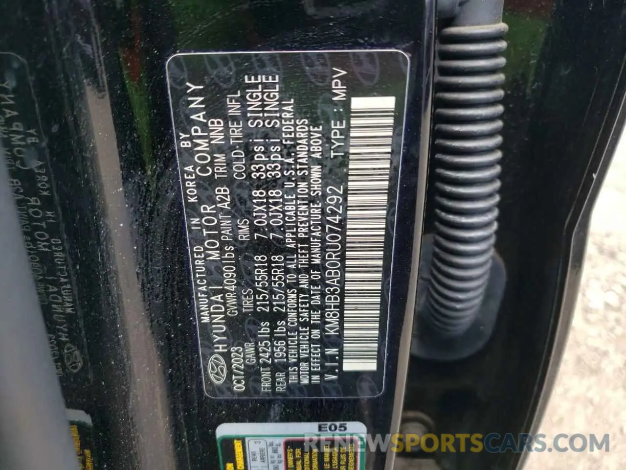 13 Photograph of a damaged car KM8HB3AB0RU074292 HYUNDAI KONA 2024