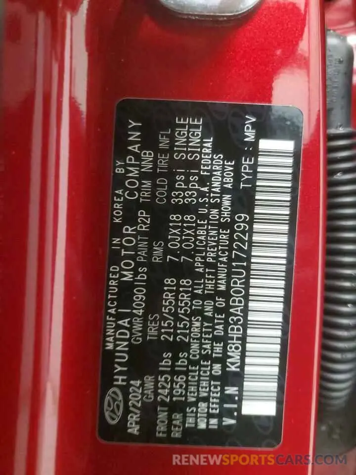 13 Photograph of a damaged car KM8HB3AB0RU172299 HYUNDAI KONA 2024