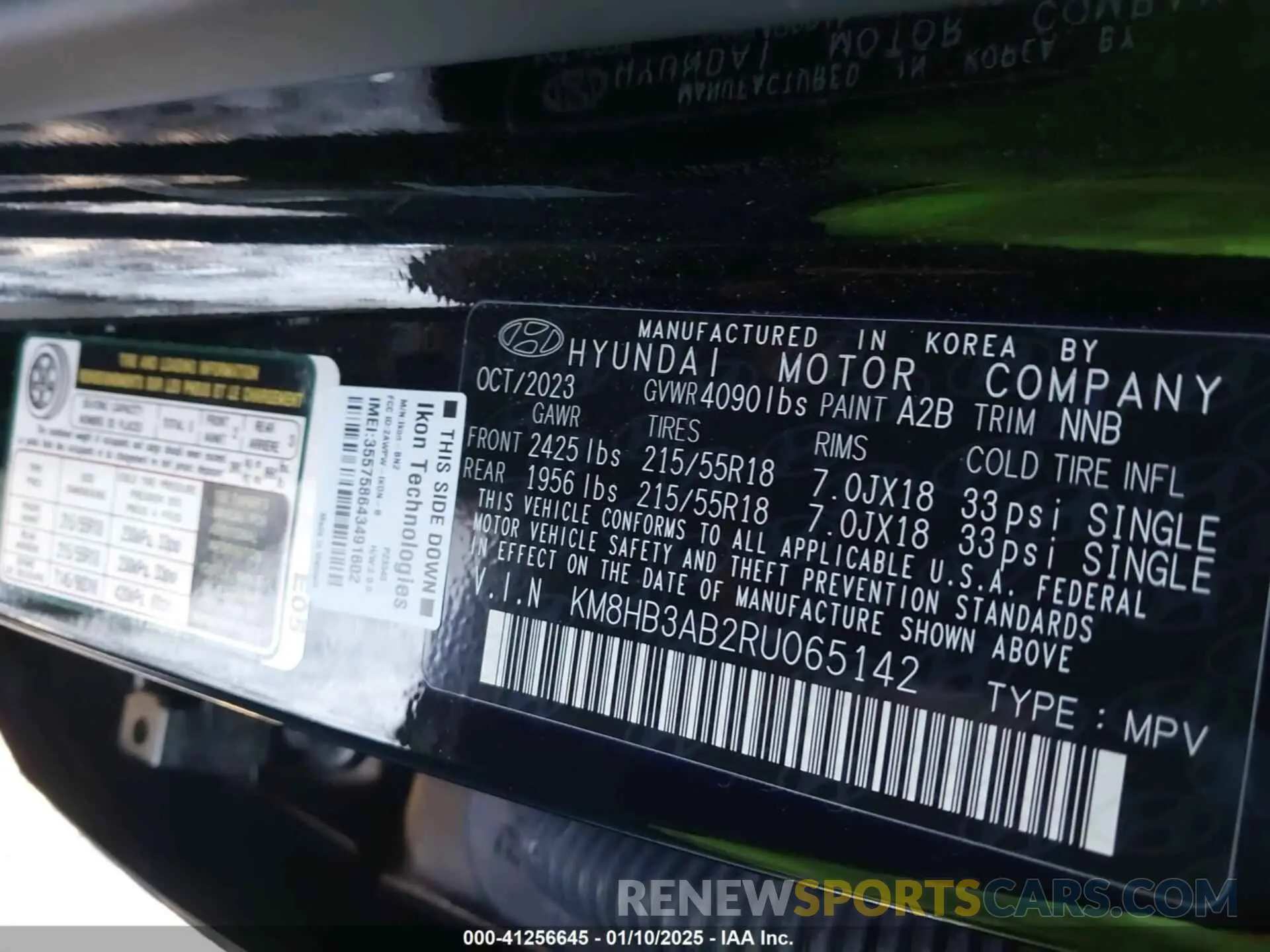 9 Photograph of a damaged car KM8HB3AB2RU065142 HYUNDAI KONA 2024