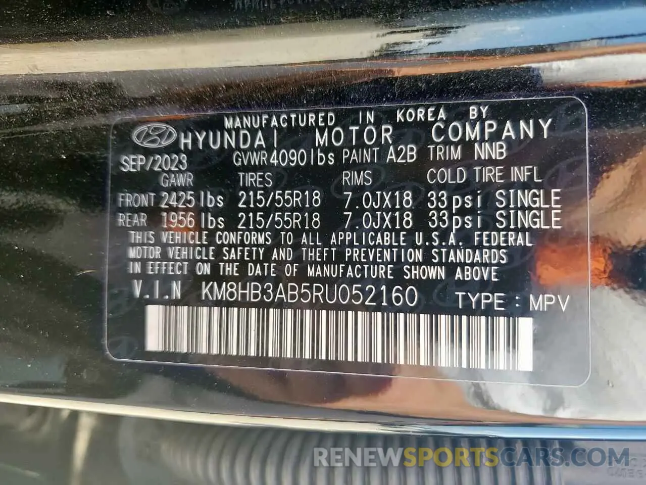 13 Photograph of a damaged car KM8HB3AB5RU052160 HYUNDAI KONA 2024