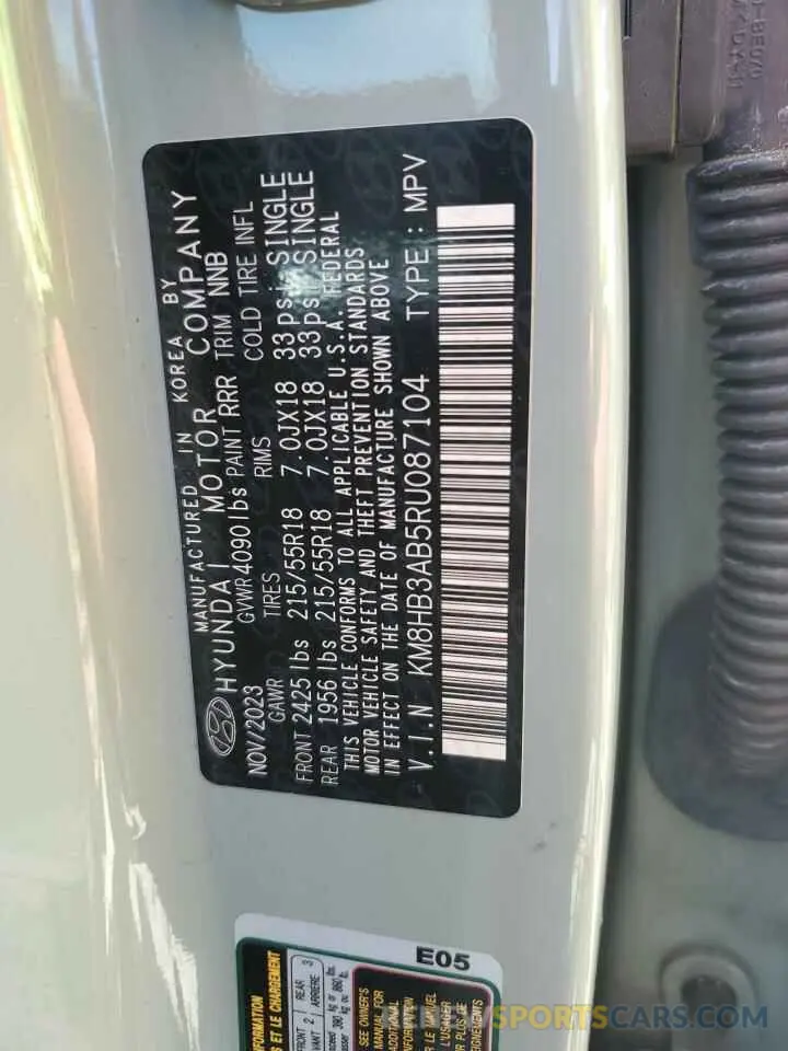 14 Photograph of a damaged car KM8HB3AB5RU087104 HYUNDAI KONA 2024