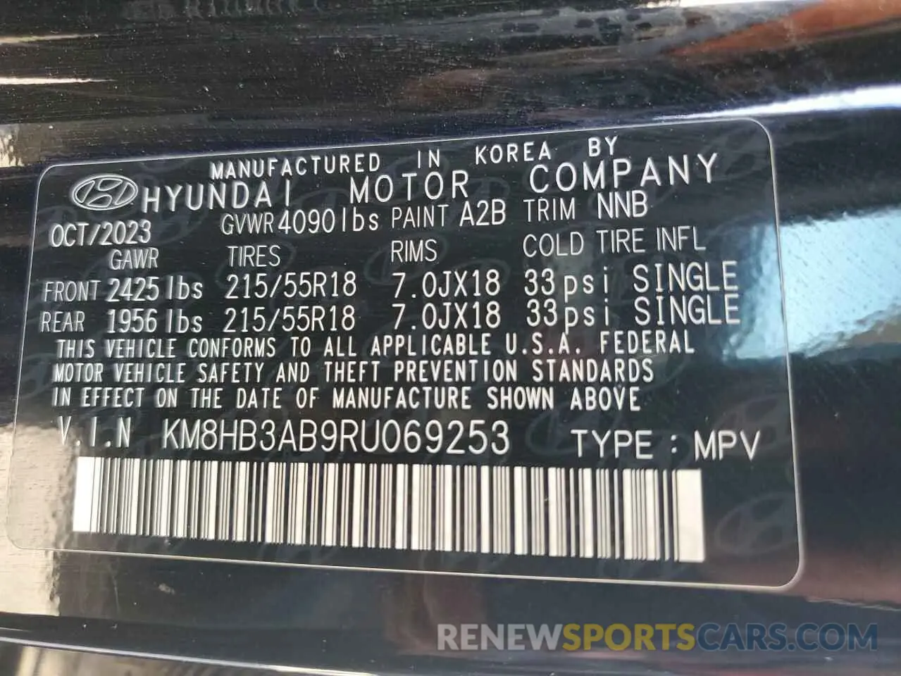 16 Photograph of a damaged car KM8HB3AB9RU069253 HYUNDAI KONA 2024