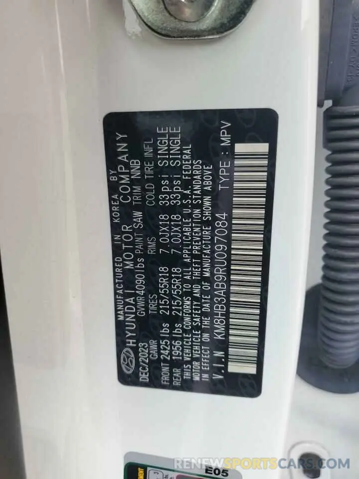 13 Photograph of a damaged car KM8HB3AB9RU097084 HYUNDAI KONA 2024
