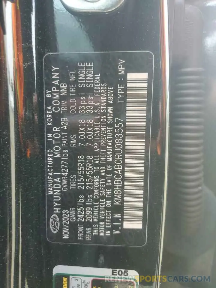 14 Photograph of a damaged car KM8HBCAB0RU083557 HYUNDAI KONA 2024