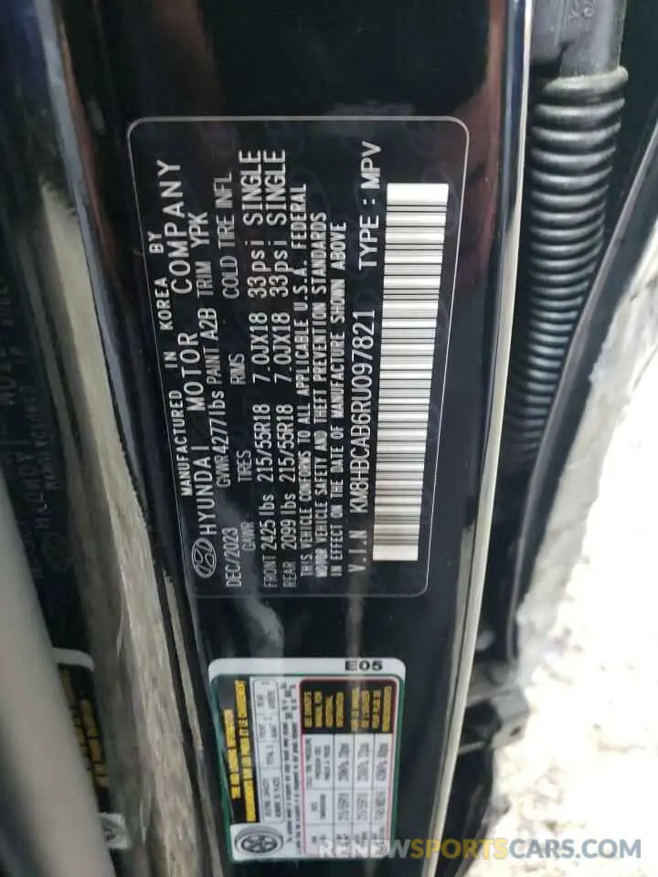 14 Photograph of a damaged car KM8HBCAB6RU097821 HYUNDAI KONA 2024