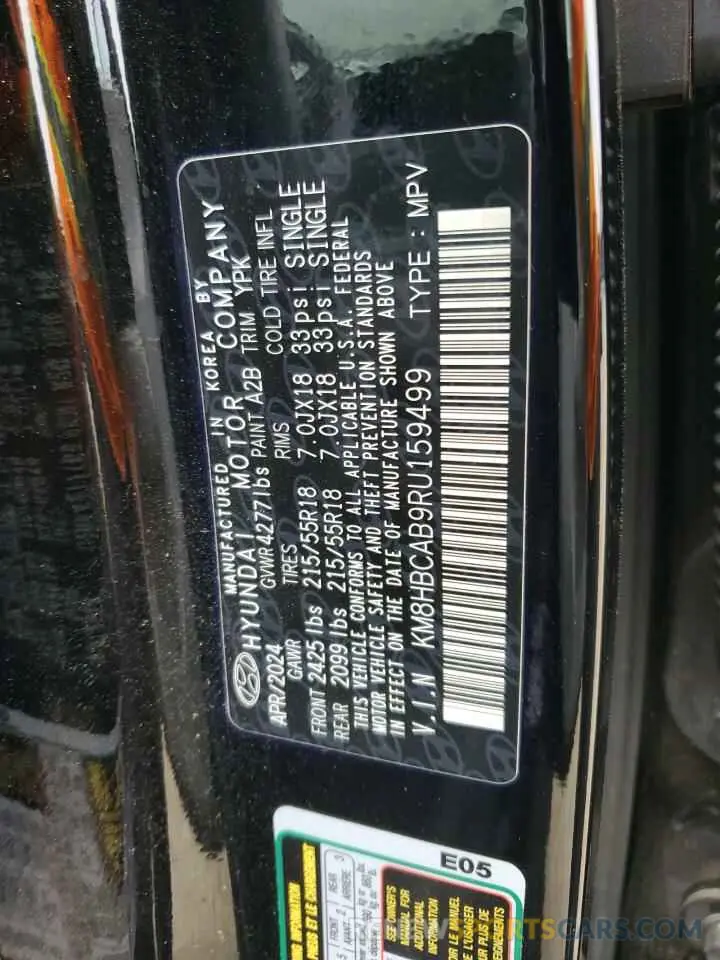 12 Photograph of a damaged car KM8HBCAB9RU159499 HYUNDAI KONA 2024