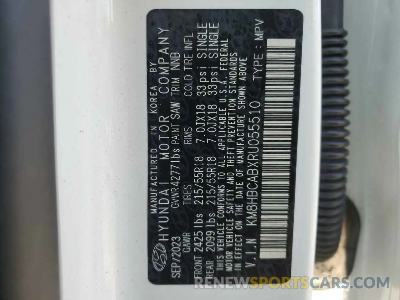 13 Photograph of a damaged car KM8HBCABXRU055510 HYUNDAI KONA 2024