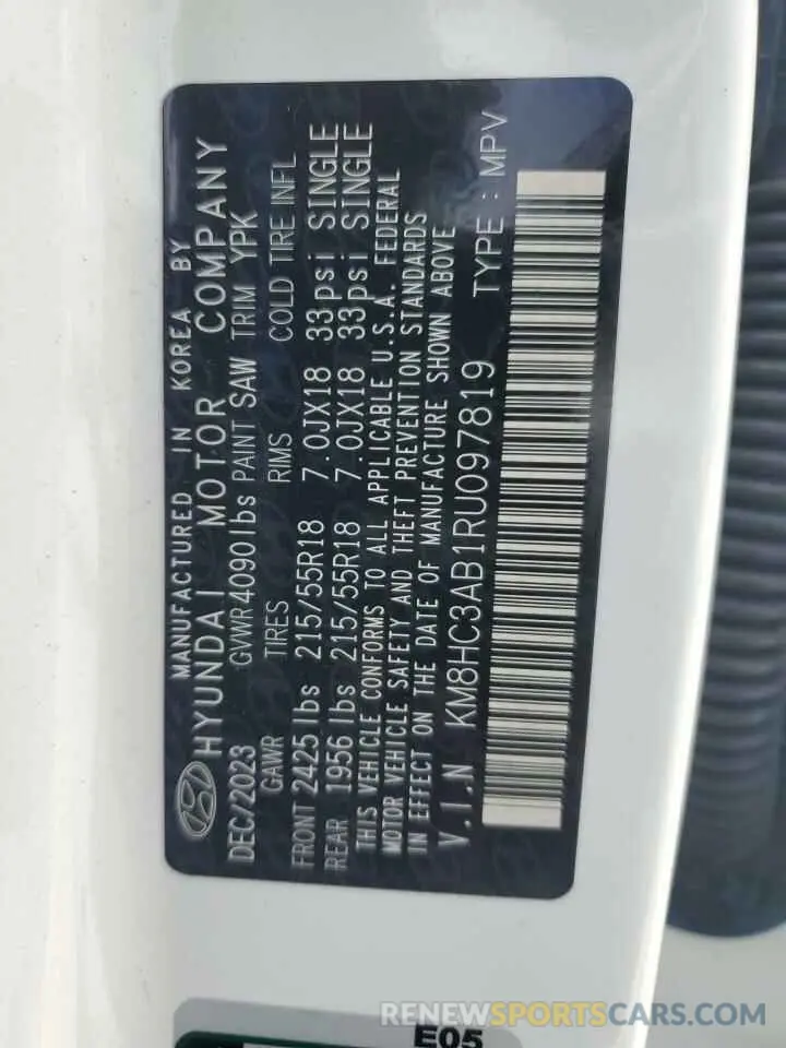 14 Photograph of a damaged car KM8HC3AB1RU097819 HYUNDAI KONA 2024