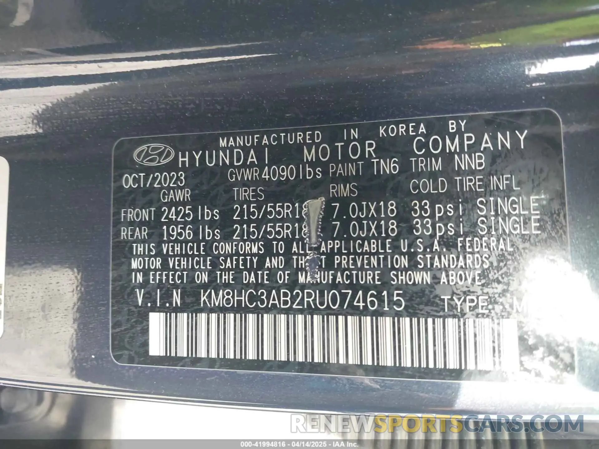 9 Photograph of a damaged car KM8HC3AB2RU074615 HYUNDAI KONA 2024