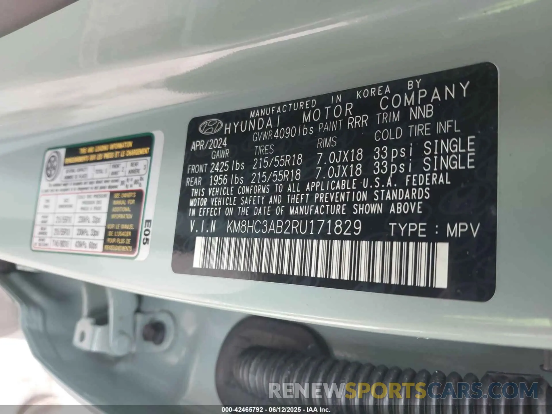 9 Photograph of a damaged car KM8HC3AB2RU171829 HYUNDAI KONA 2024