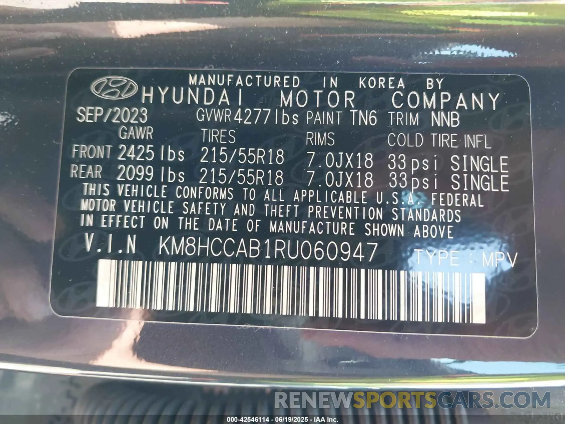 9 Photograph of a damaged car KM8HCCAB1RU060947 HYUNDAI KONA 2024