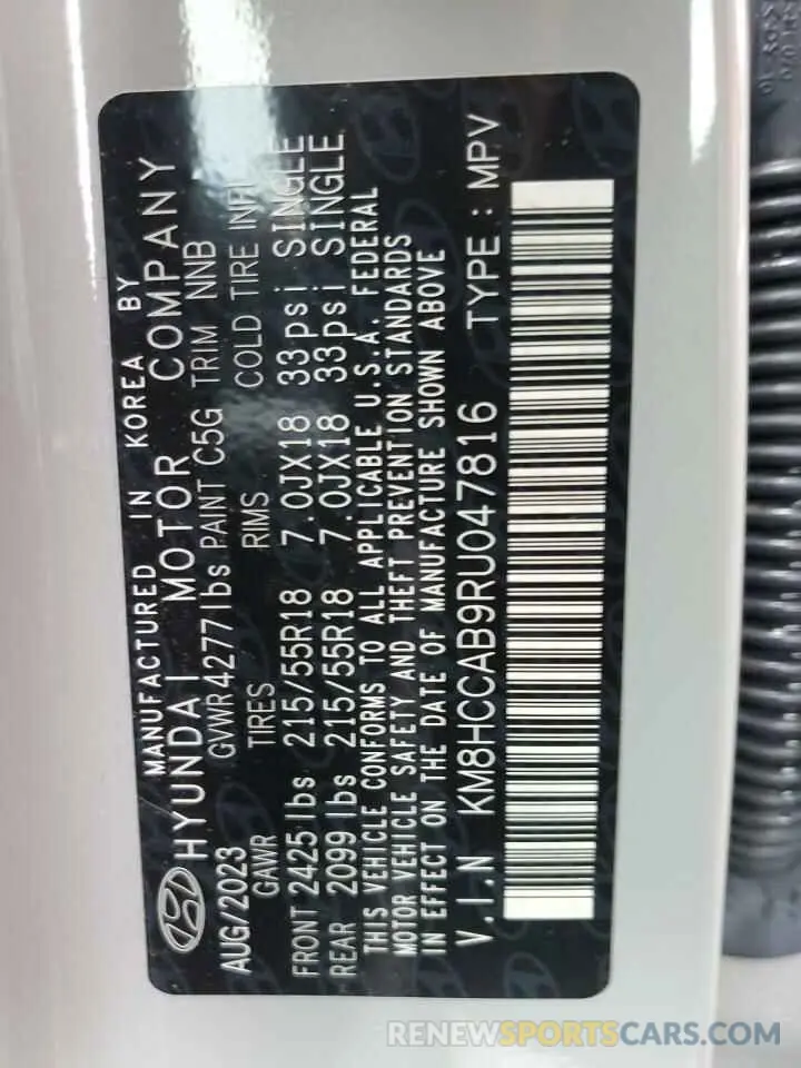 13 Photograph of a damaged car KM8HCCAB9RU047816 HYUNDAI KONA 2024