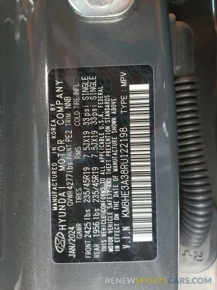 13 Photograph of a damaged car KM8HE3A38RU122198 HYUNDAI KONA 2024