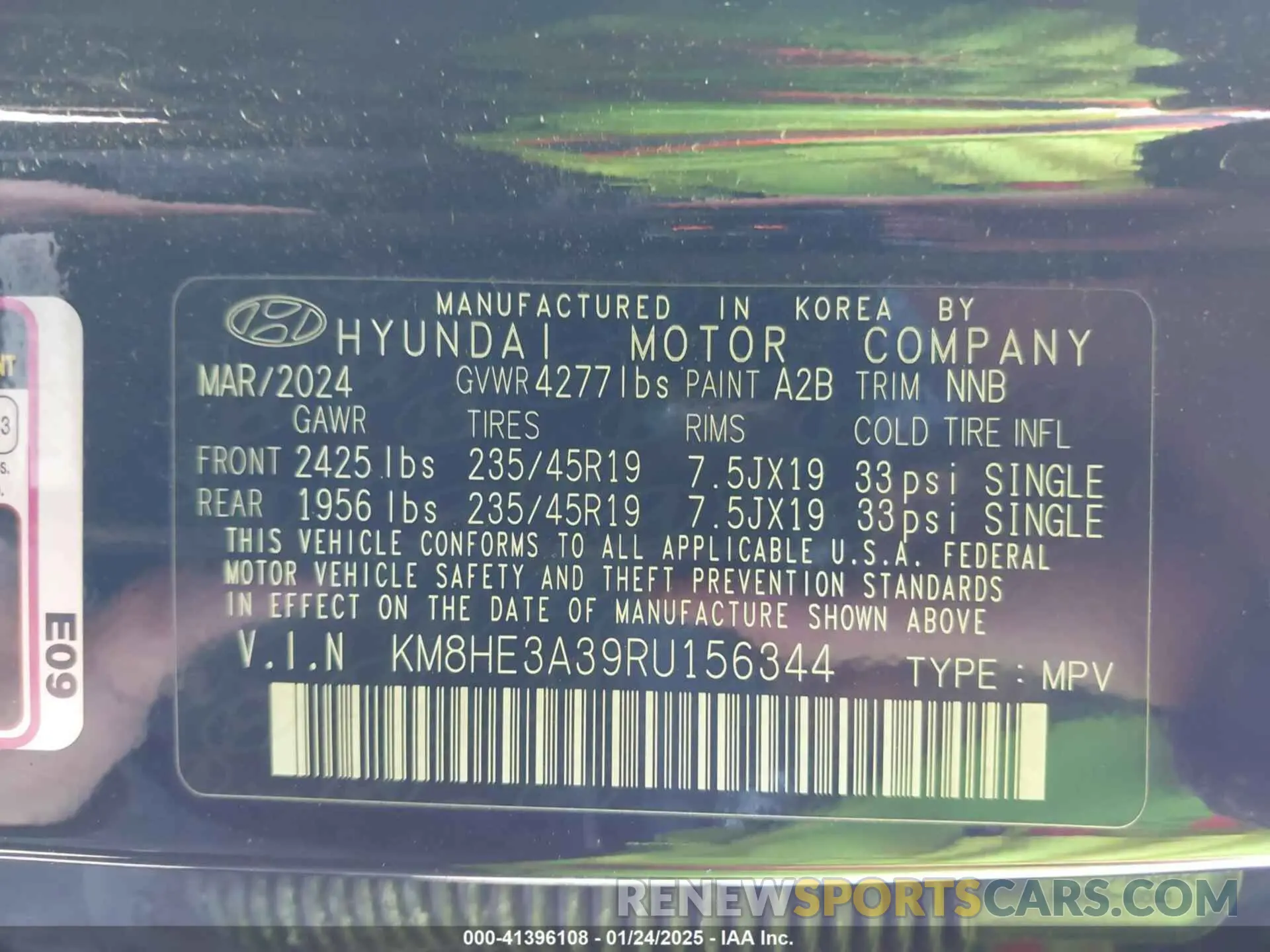 9 Photograph of a damaged car KM8HE3A39RU156344 HYUNDAI KONA 2024