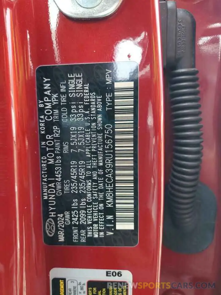 14 Photograph of a damaged car KM8HECA39RU156750 HYUNDAI KONA 2024