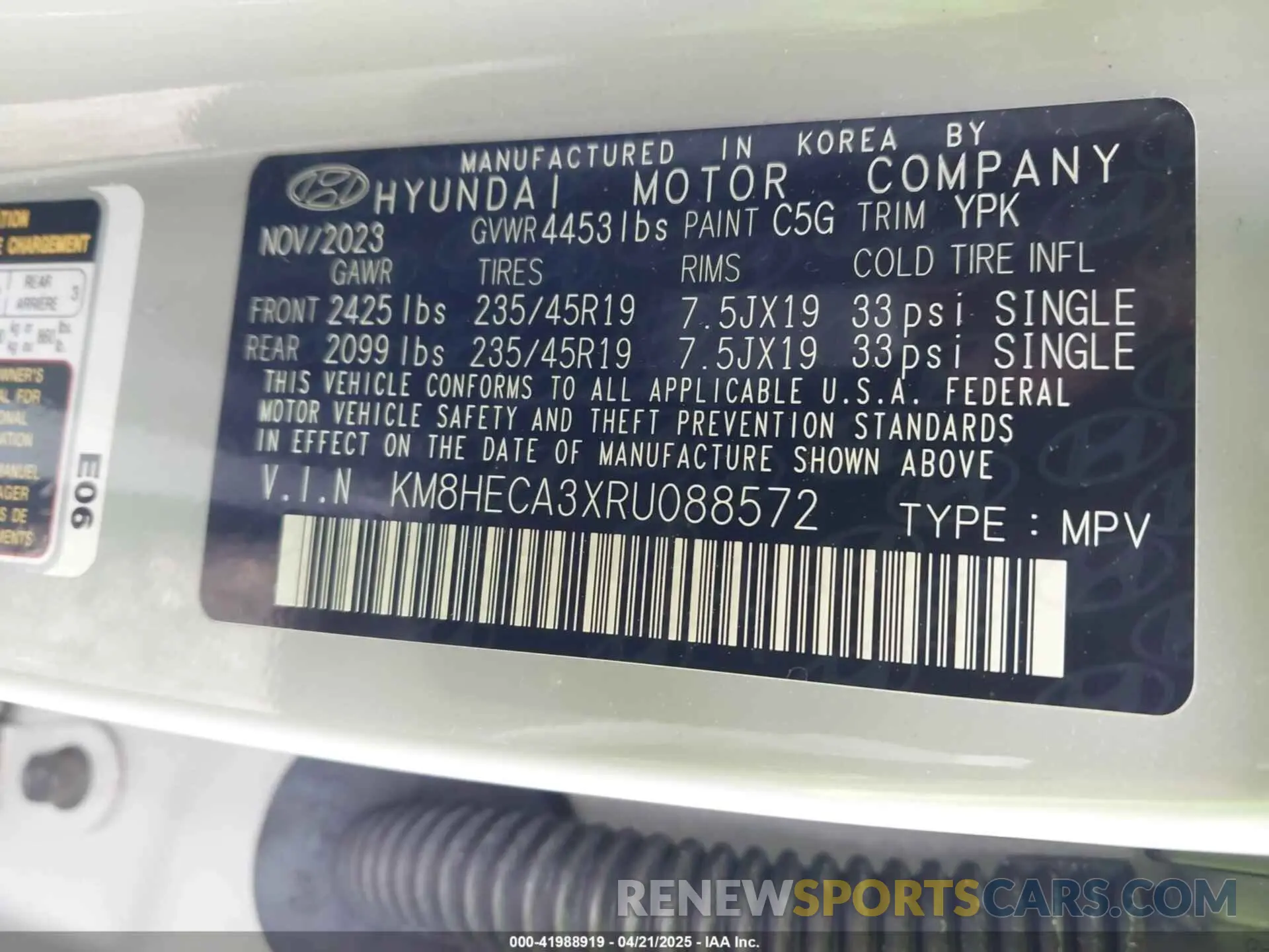 9 Photograph of a damaged car KM8HECA3XRU088572 HYUNDAI KONA 2024