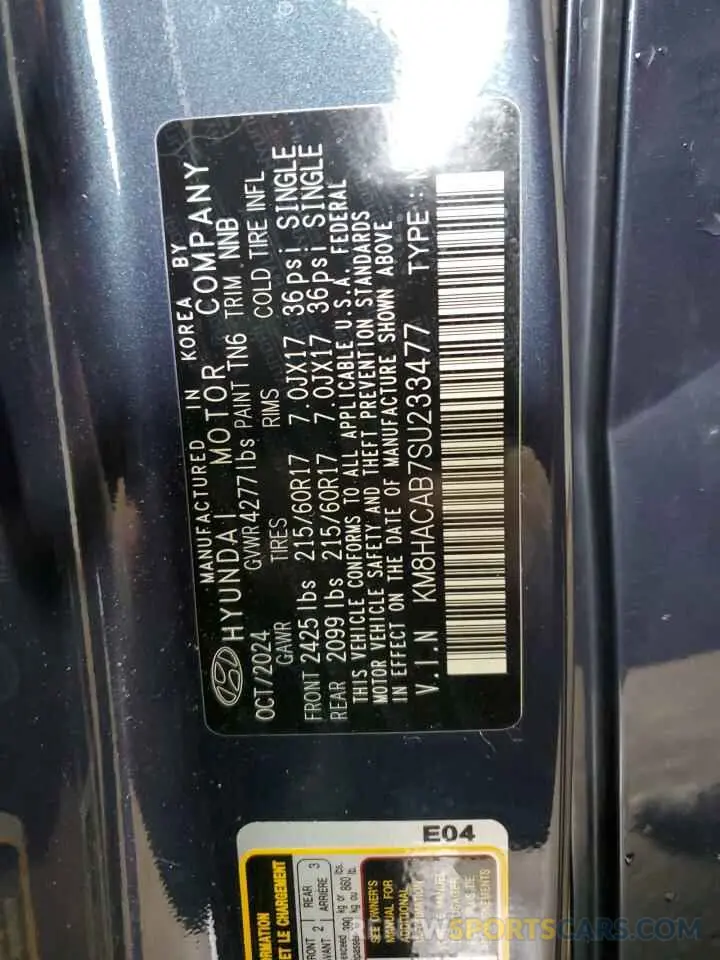 13 Photograph of a damaged car KM8HACAB7SU233477 HYUNDAI KONA 2025