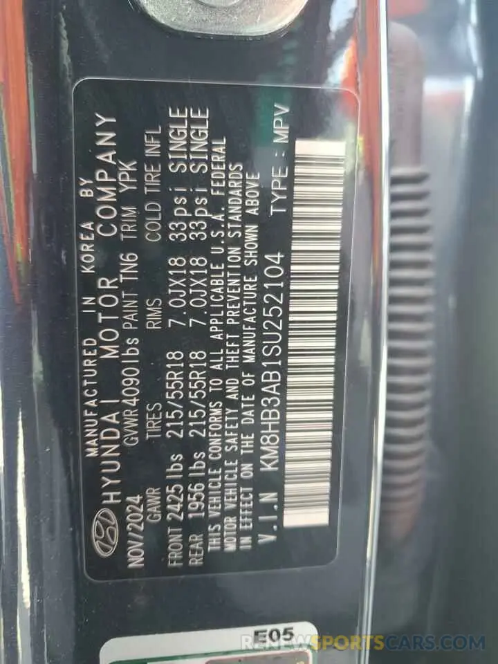 13 Photograph of a damaged car KM8HB3AB1SU252104 HYUNDAI KONA 2025