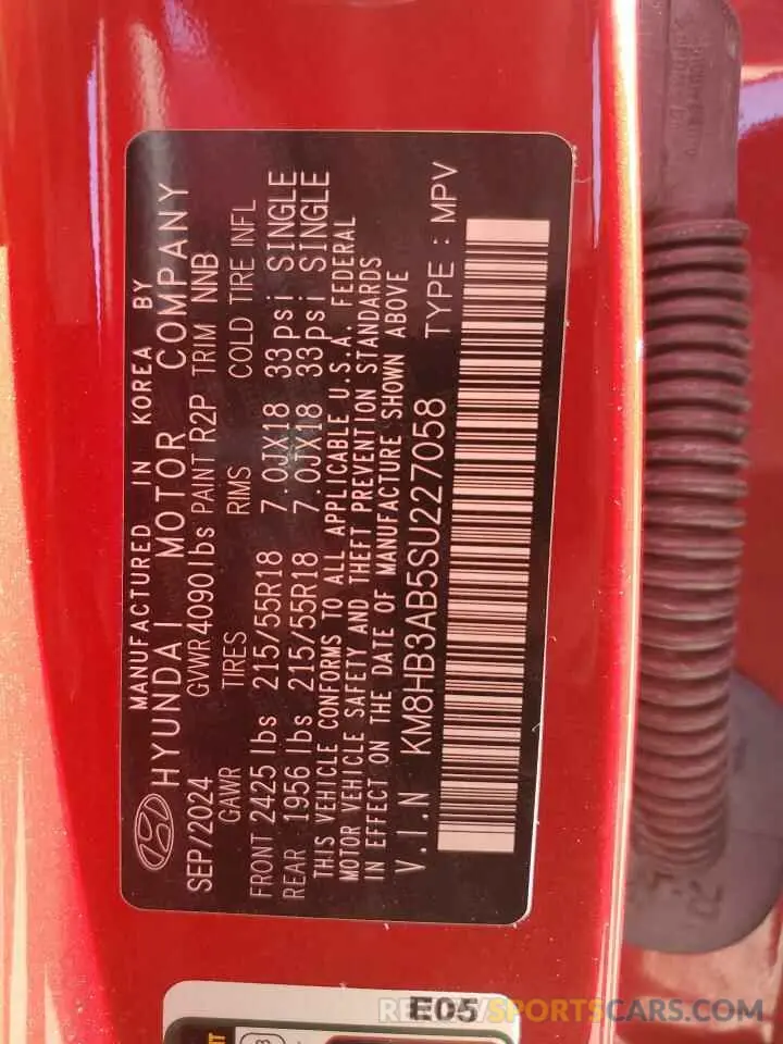 14 Photograph of a damaged car KM8HB3AB5SU227058 HYUNDAI KONA 2025