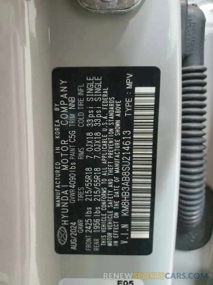 14 Photograph of a damaged car KM8HB3AB8SU214613 HYUNDAI KONA 2025