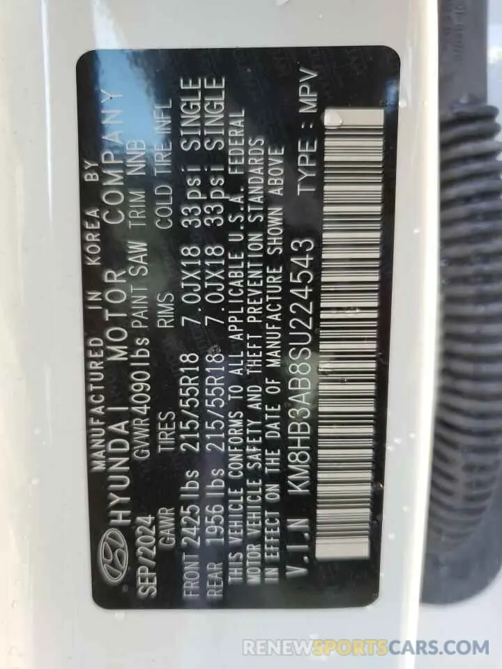 14 Photograph of a damaged car KM8HB3AB8SU224543 HYUNDAI KONA 2025