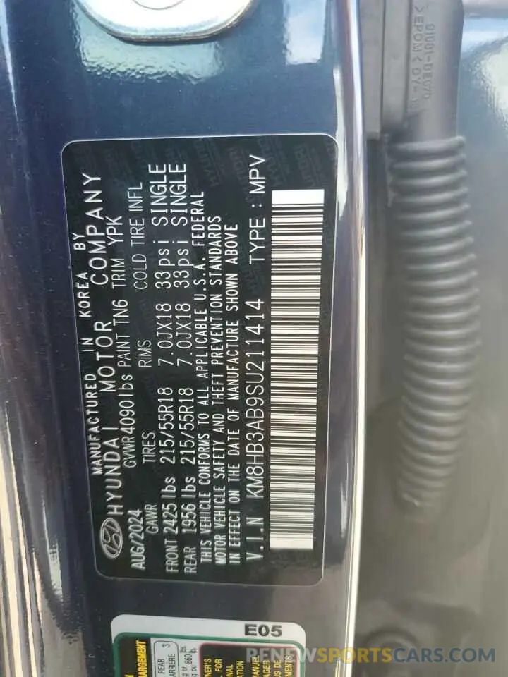 13 Photograph of a damaged car KM8HB3AB9SU211414 HYUNDAI KONA 2025