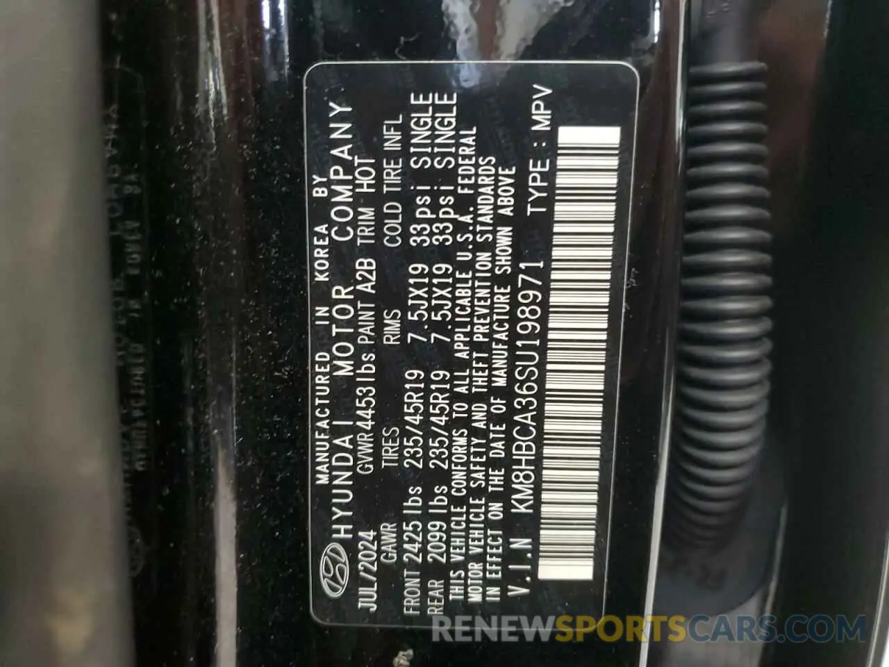 13 Photograph of a damaged car KM8HBCA36SU198971 HYUNDAI KONA 2025