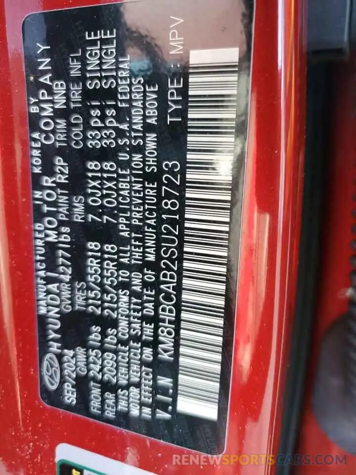 12 Photograph of a damaged car KM8HBCAB2SU218723 HYUNDAI KONA 2025
