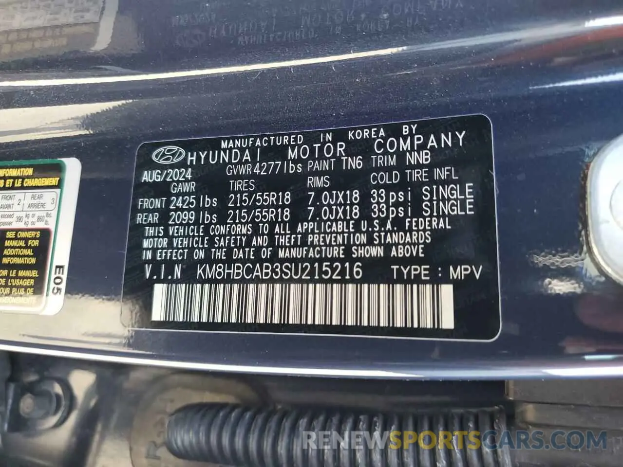 13 Photograph of a damaged car KM8HBCAB3SU215216 HYUNDAI KONA 2025
