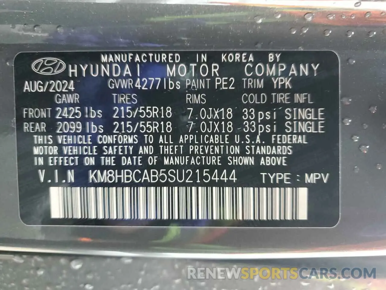 13 Photograph of a damaged car KM8HBCAB5SU215444 HYUNDAI KONA 2025