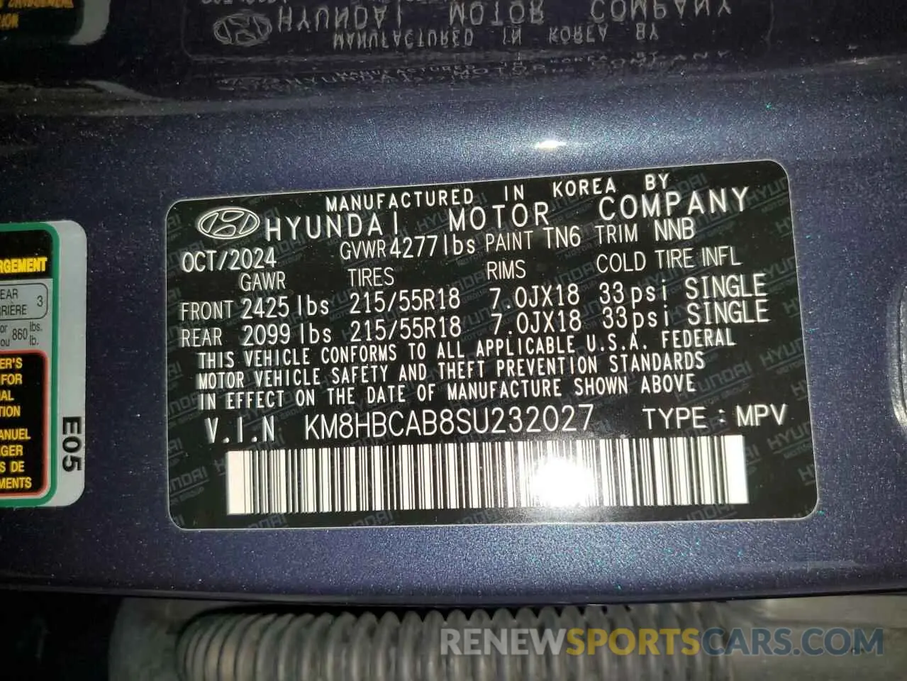 13 Photograph of a damaged car KM8HBCAB8SU232027 HYUNDAI KONA 2025
