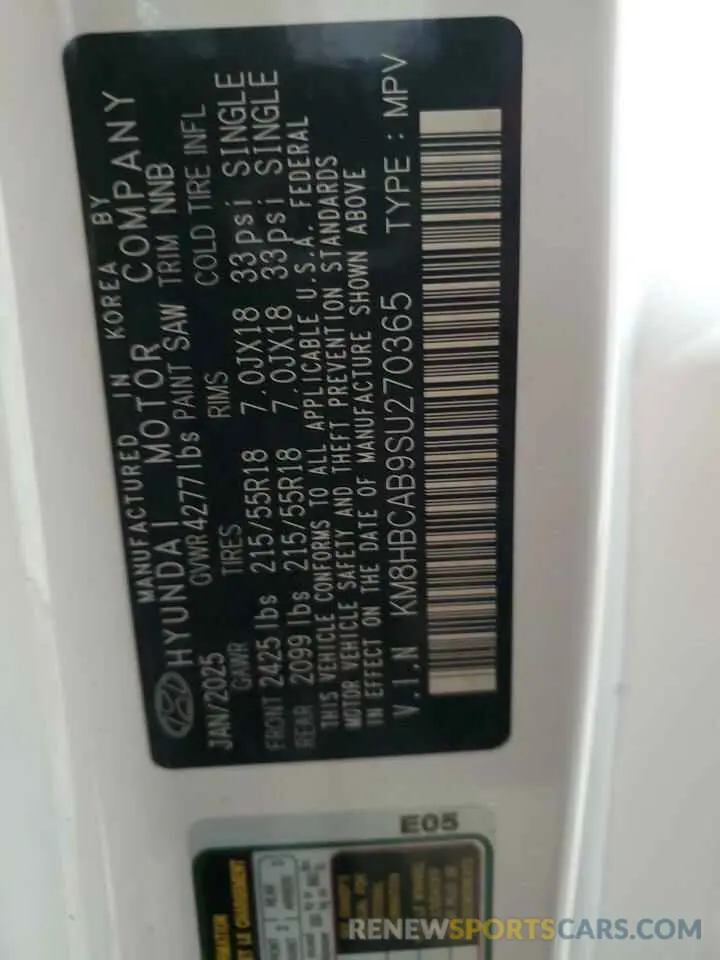 13 Photograph of a damaged car KM8HBCAB9SU270365 HYUNDAI KONA 2025