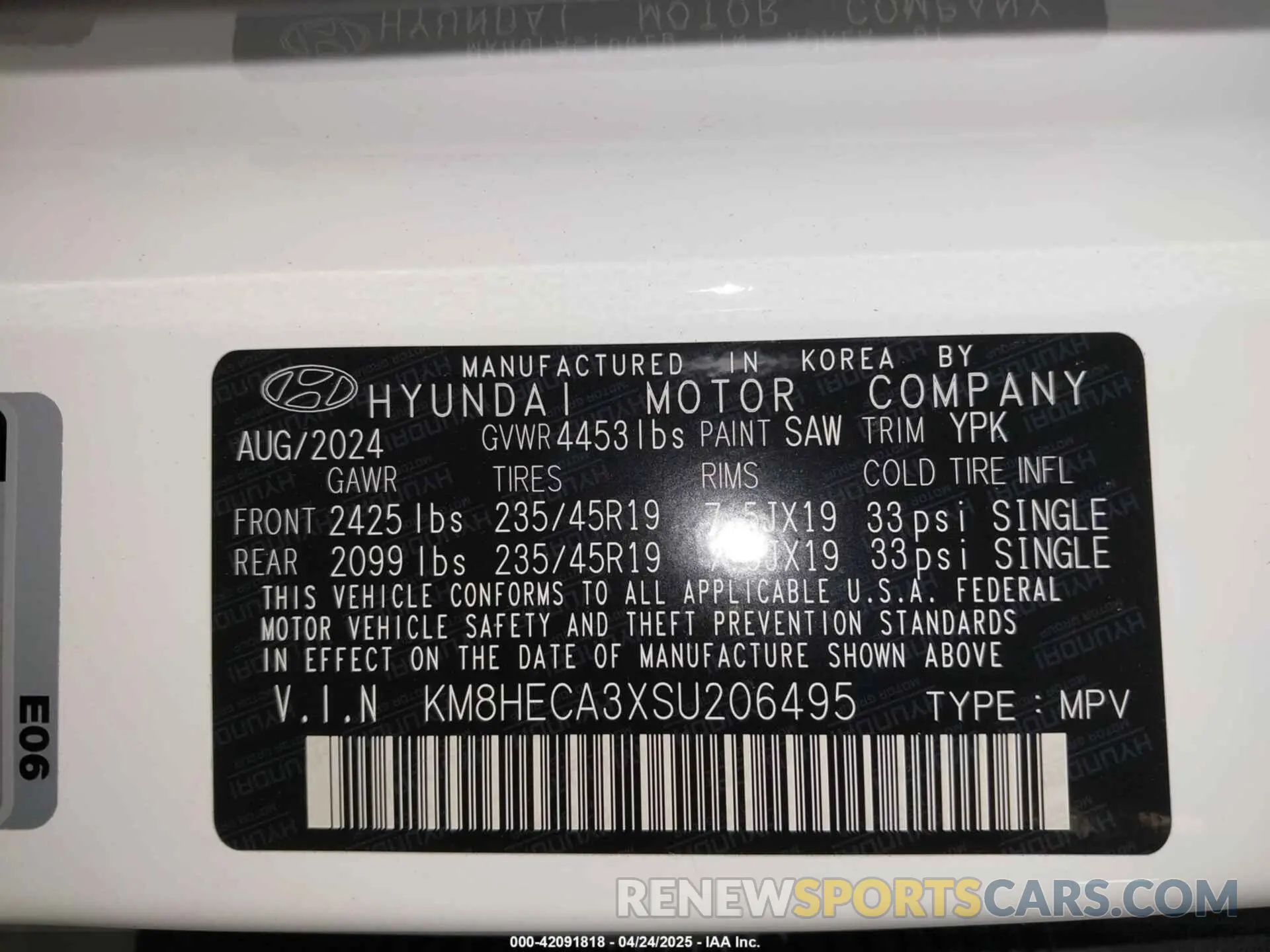 9 Photograph of a damaged car KM8HECA3XSU206495 HYUNDAI KONA 2025