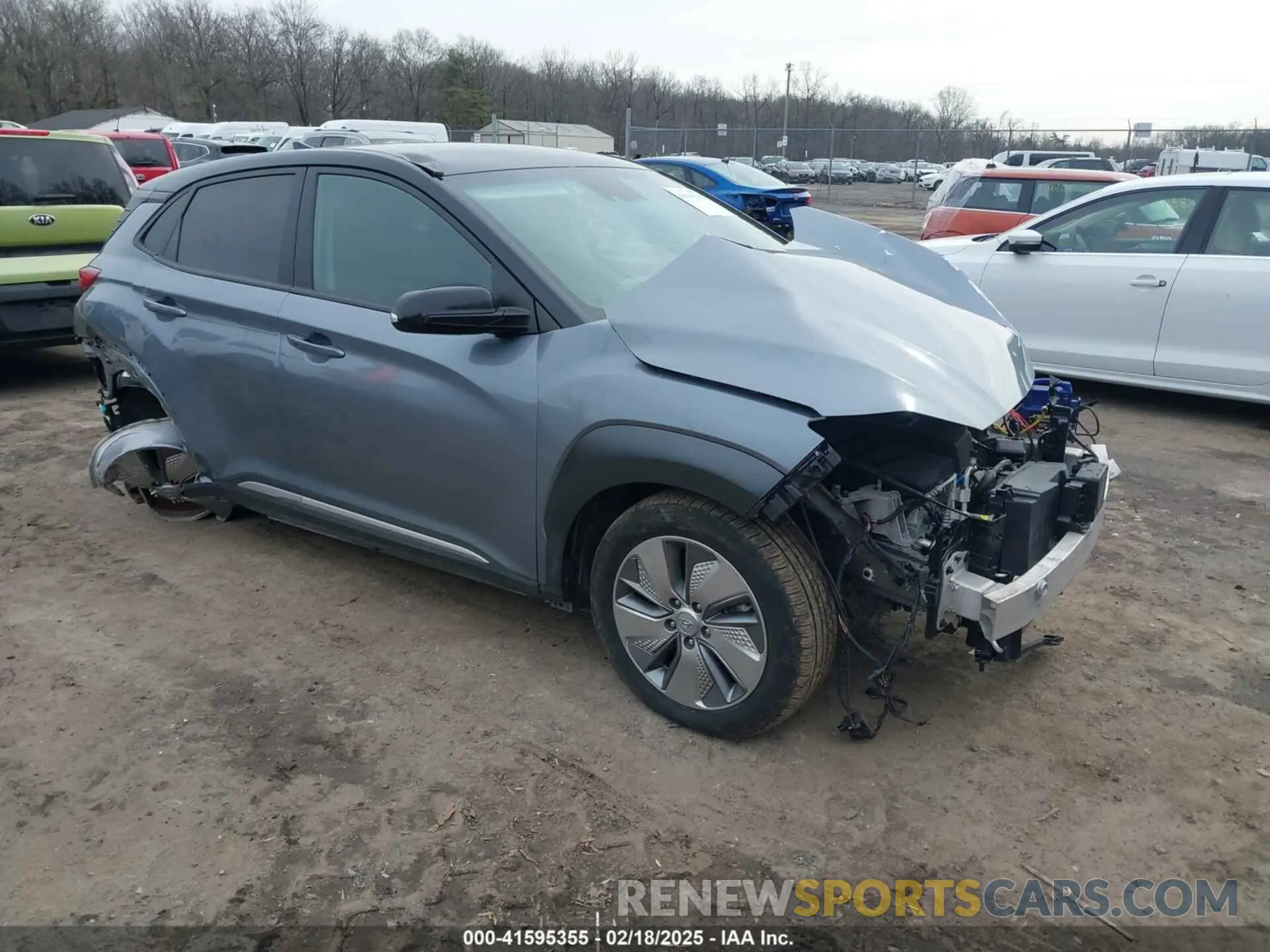 1 Photograph of a damaged car KM8K23AG3MU123401 HYUNDAI KONA ELECTRIC 2021