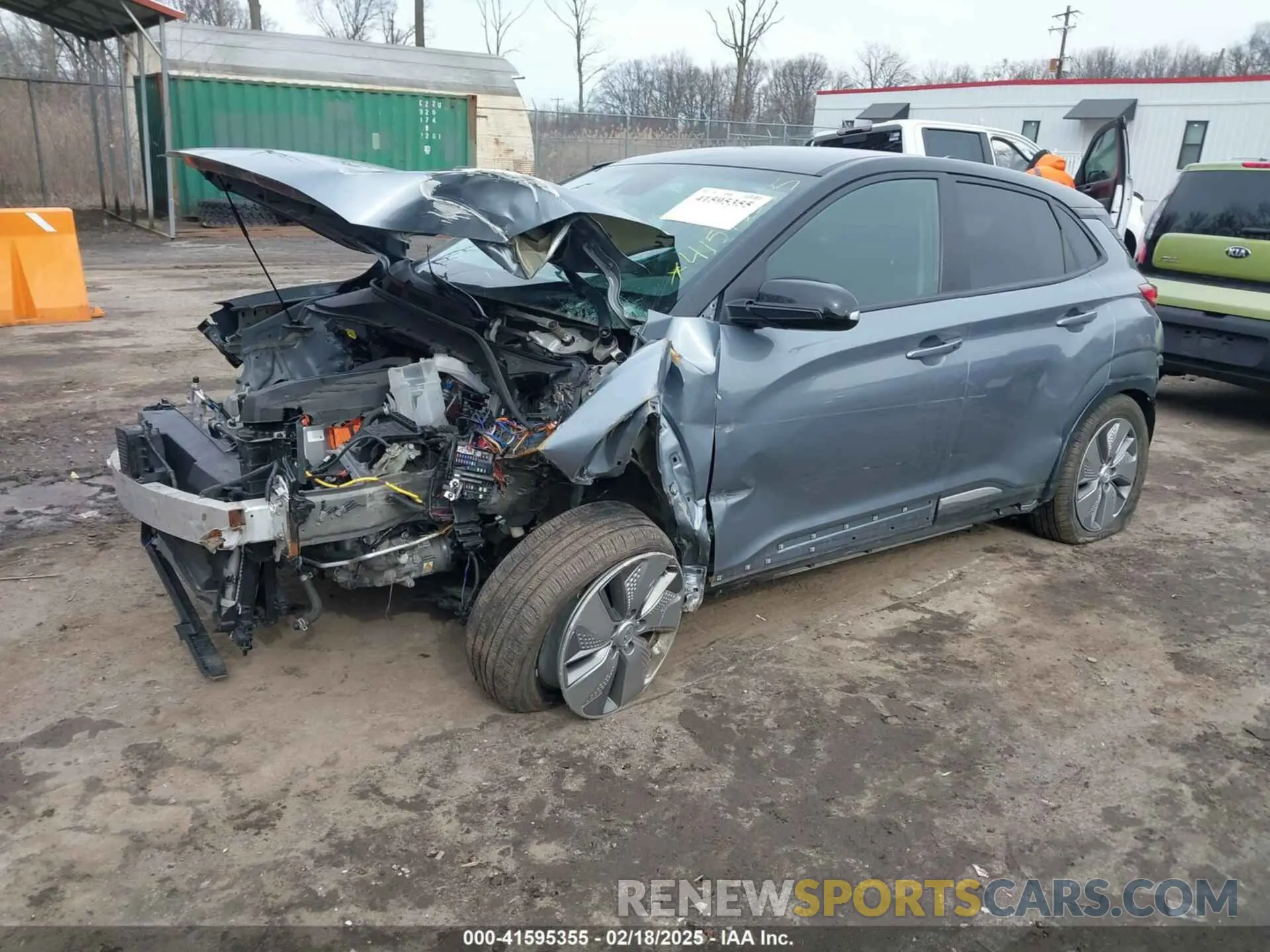 2 Photograph of a damaged car KM8K23AG3MU123401 HYUNDAI KONA ELECTRIC 2021